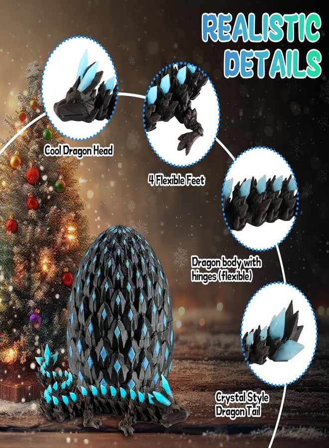 JOMBY 2PCS 3D Printed Dragon Glow, Mystery Dragon Egg Glow in The Dark, UV Reactive 3D Printer Articulated Animals Fidget Toy, Crystal 3D Print Dinosaur Toys for Boys Girls Home Decor - Image 3